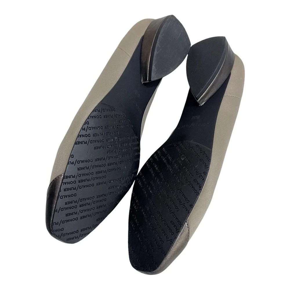 Donald Pliner ISSA Designer Flats Cap Toe Crepe Elastic Slip On Shoes Womens 8.5
